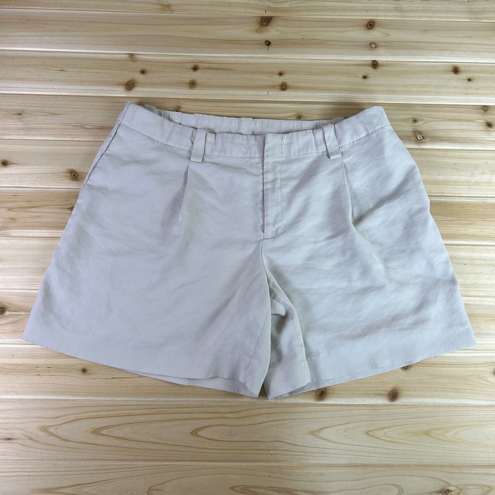 Calvin Klein Shorts Womens XL Khaki Pleated Slash Pocket Shorts